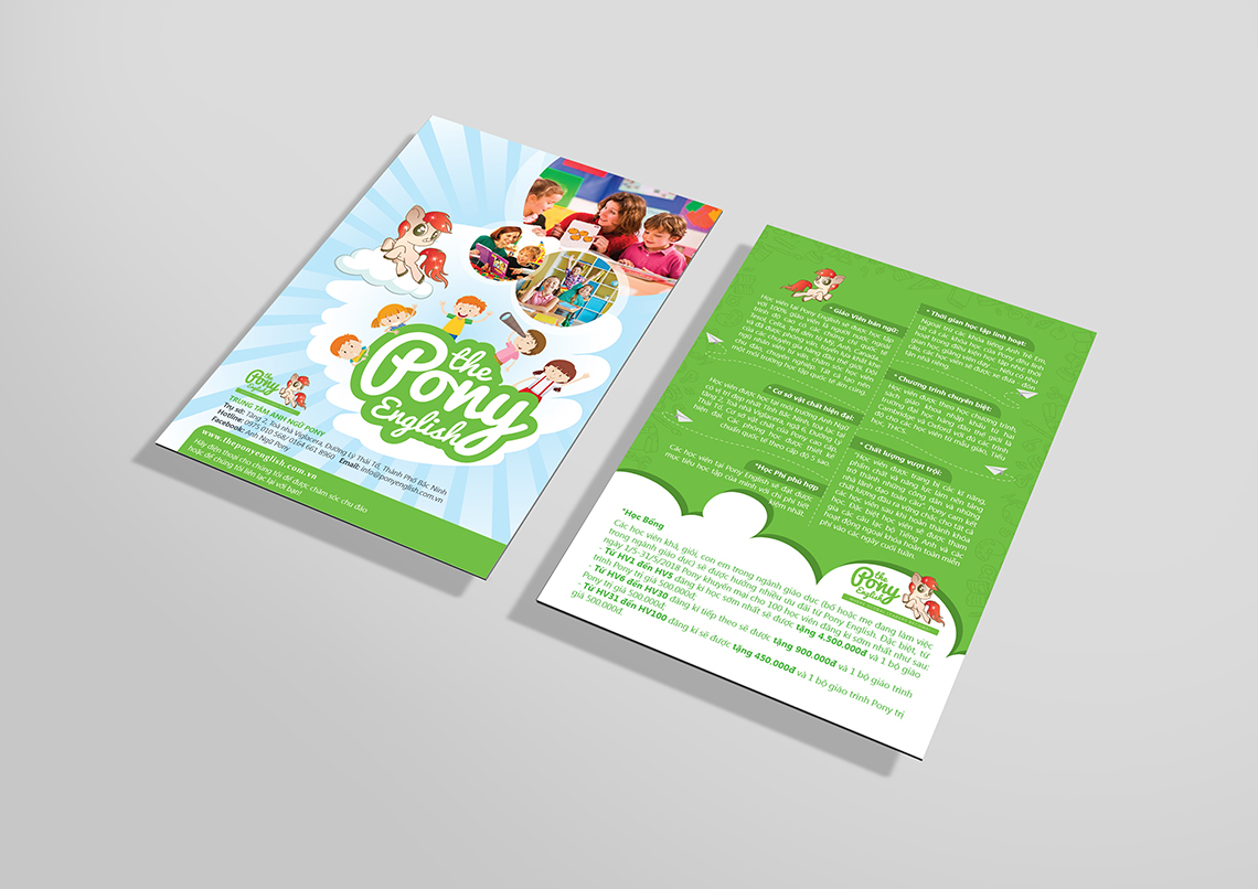 Pony - Thiết kế logo, bộ CIP cho trung tâm tiếng anh trẻ em Pony